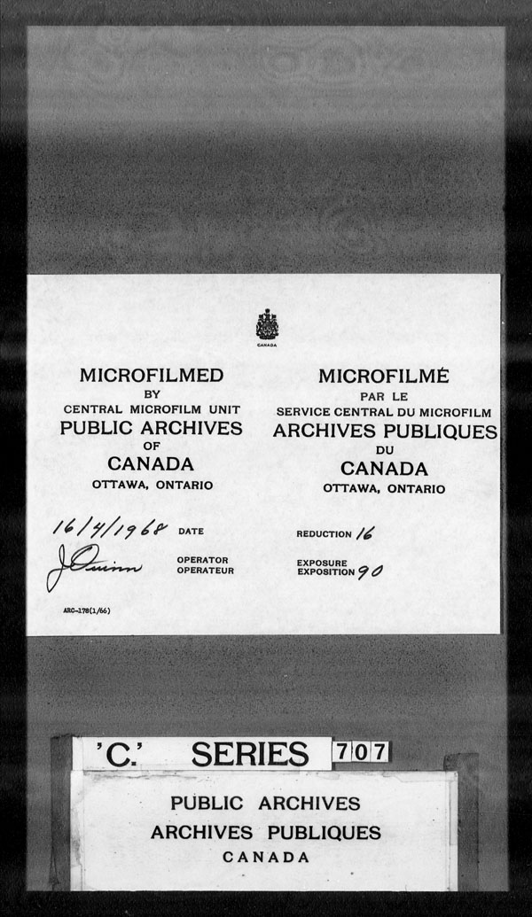 Title: British Military and Naval Records (RG 8, C Series) - DOCUMENTS - Mikan Number: 105012 - Microform: c-3238