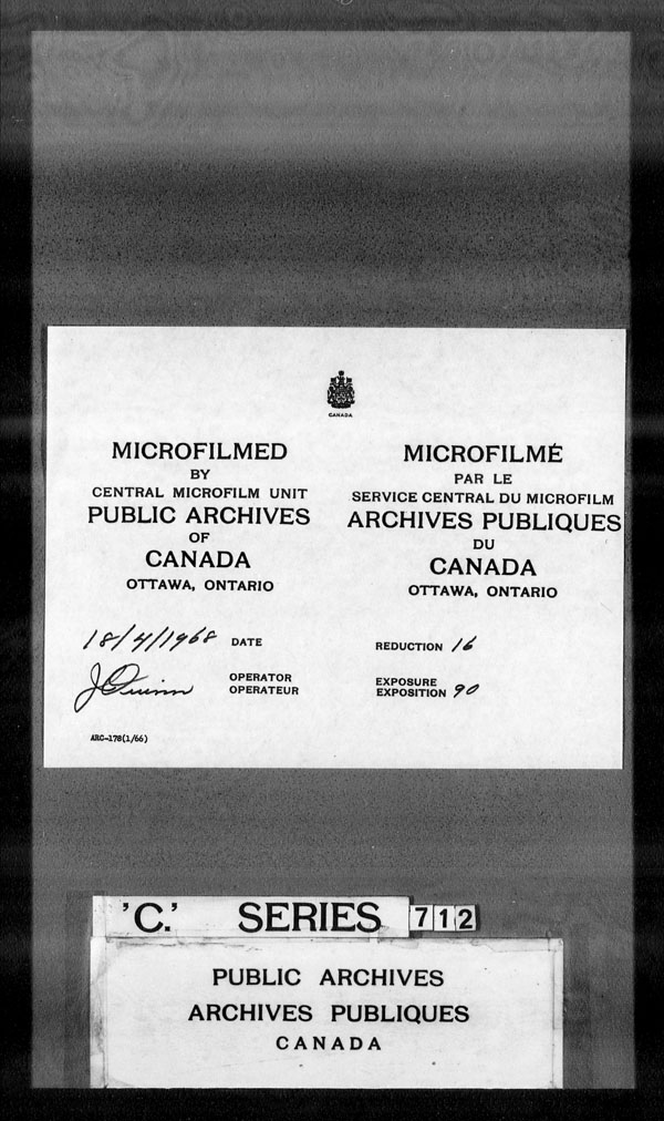 Titre : Archives militaires et navales britanniques (RG 8, srie C) - DOCUMENTS - N d'enregistrement Mikan : 105012 - Microforme : c-3240