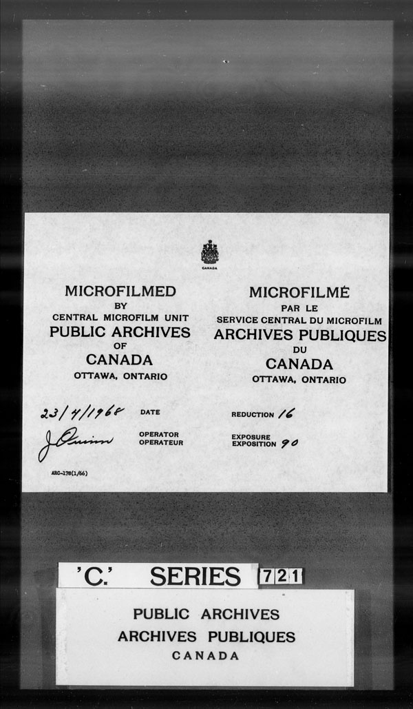 Title: British Military and Naval Records (RG 8, C Series) - DOCUMENTS - Mikan Number: 105012 - Microform: c-3242