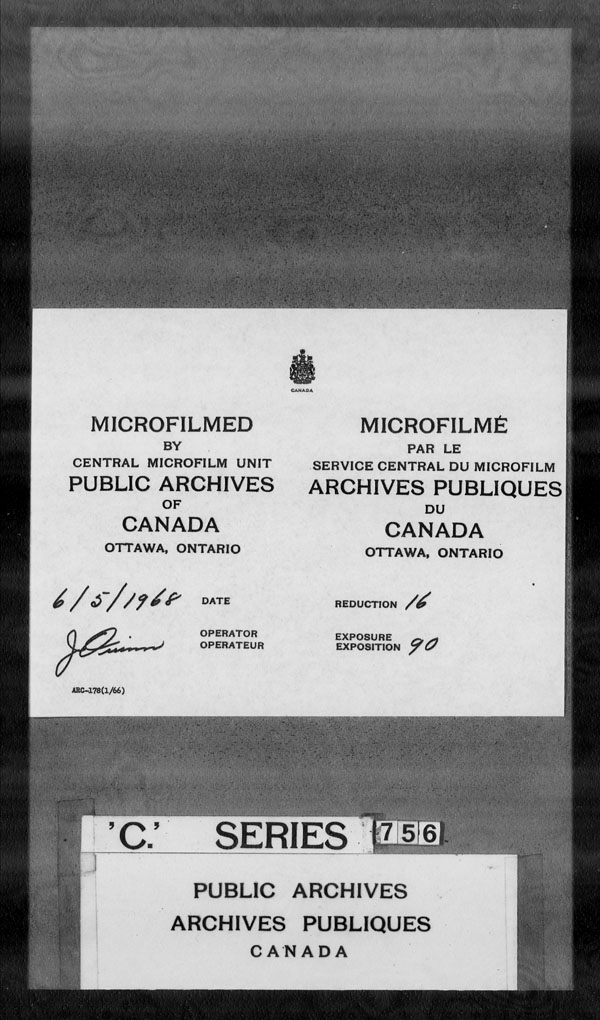 Titre : Archives militaires et navales britanniques (RG 8, srie C) - DOCUMENTS - N d'enregistrement Mikan : 105012 - Microforme : c-3249