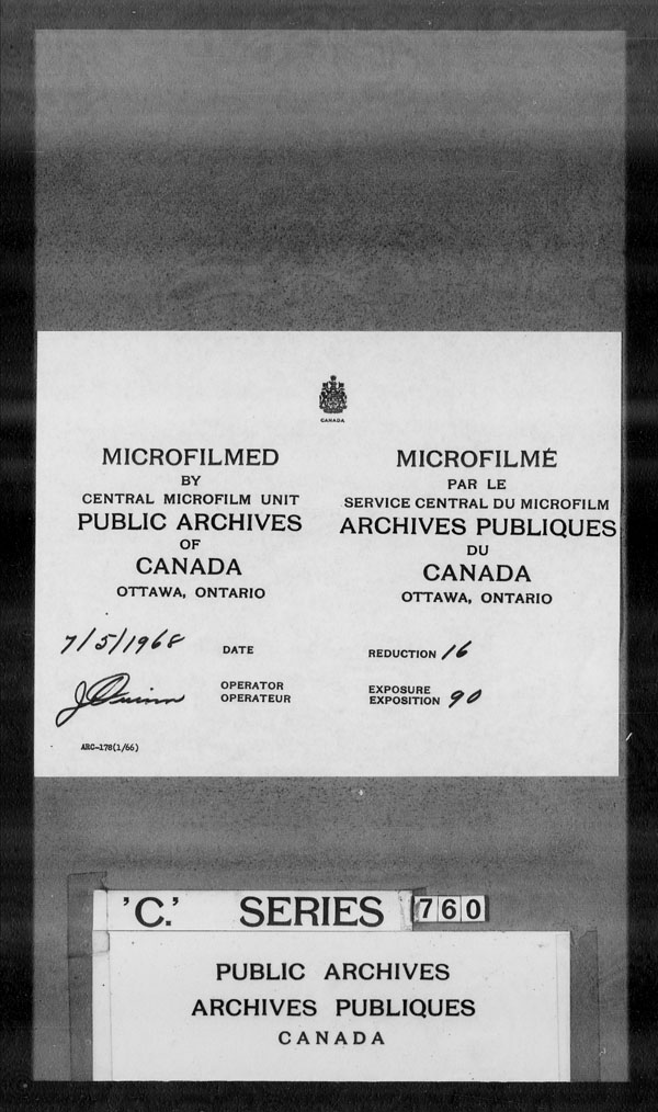 Titre : Archives militaires et navales britanniques (RG 8, srie C) - DOCUMENTS - N d'enregistrement Mikan : 105012 - Microforme : c-3250