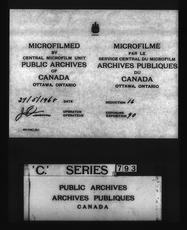 Titre : Archives militaires et navales britanniques (RG 8, srie C) - DOCUMENTS - N d'enregistrement Mikan : 105012 - Microforme : c-3257