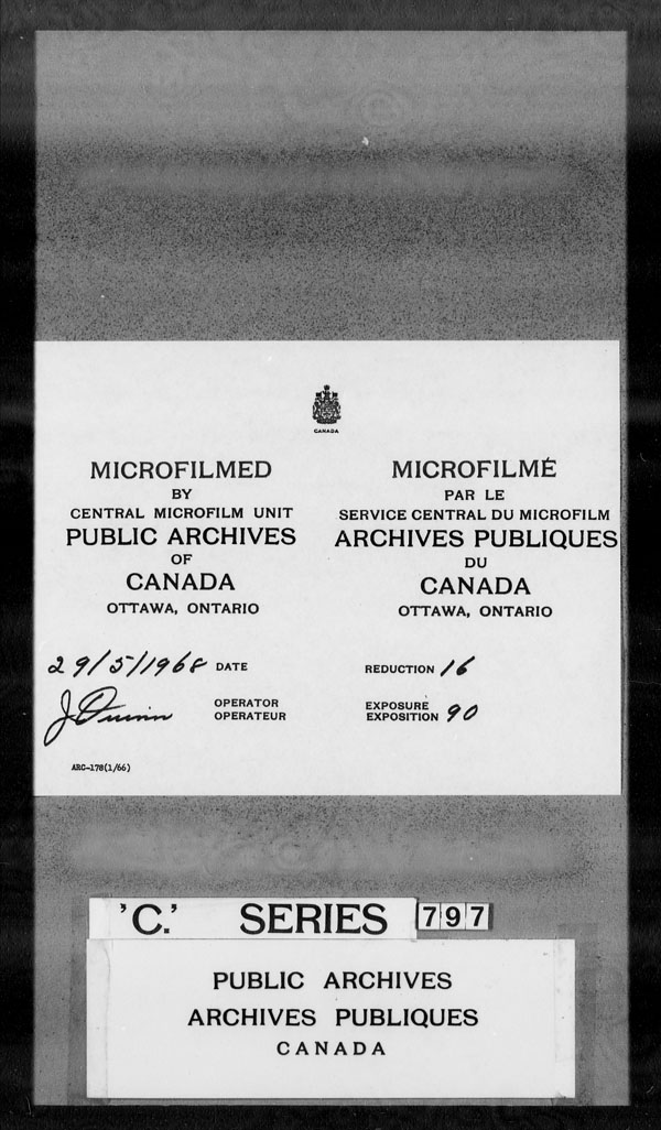 Titre : Archives militaires et navales britanniques (RG 8, srie C) - DOCUMENTS - N d'enregistrement Mikan : 105012 - Microforme : c-3258