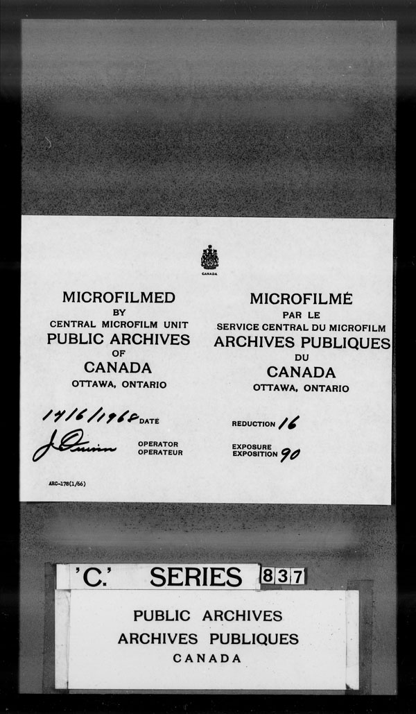 Titre : Archives militaires et navales britanniques (RG 8, srie C) - DOCUMENTS - N d'enregistrement Mikan : 105012 - Microforme : c-3268