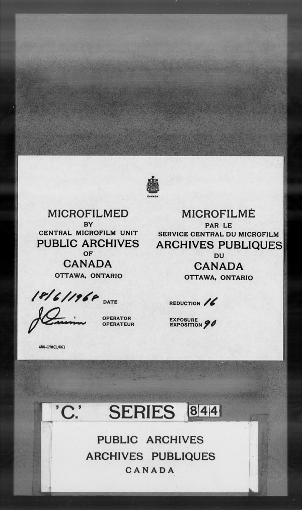 Titre : Archives militaires et navales britanniques (RG 8, srie C) - DOCUMENTS - N d'enregistrement Mikan : 105012 - Microforme : c-3269