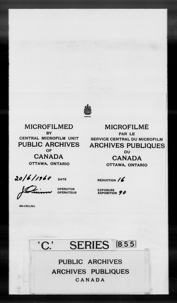 Title: British Military and Naval Records (RG 8, C Series) - DOCUMENTS - Mikan Number: 105012 - Microform: c-3271