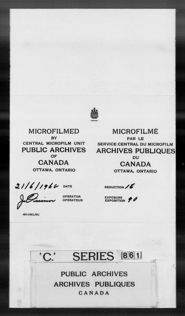 Title: British Military and Naval Records (RG 8, C Series) - DOCUMENTS - Mikan Number: 105012 - Microform: c-3272