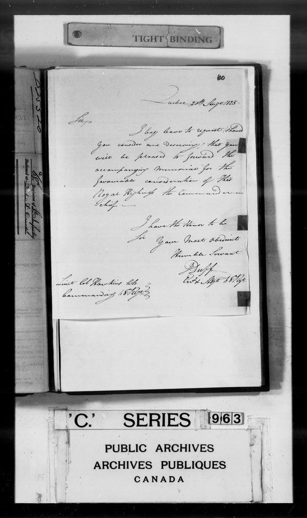 Title: British Military and Naval Records (RG 8, C Series) - DOCUMENTS - Mikan Number: 105012 - Microform: c-3285