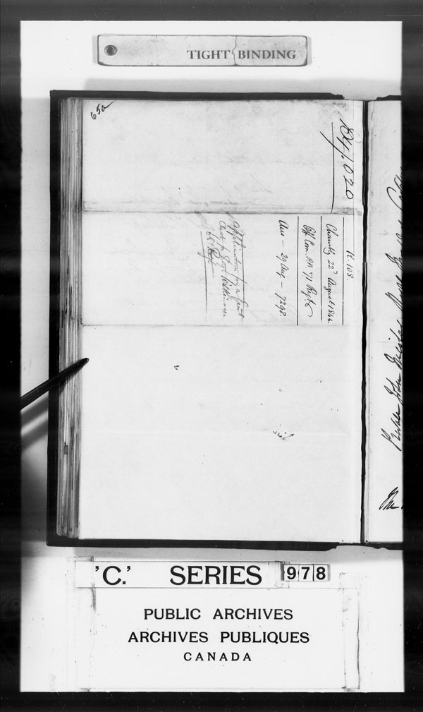 Title: British Military and Naval Records (RG 8, C Series) - DOCUMENTS - Mikan Number: 105012 - Microform: c-3354