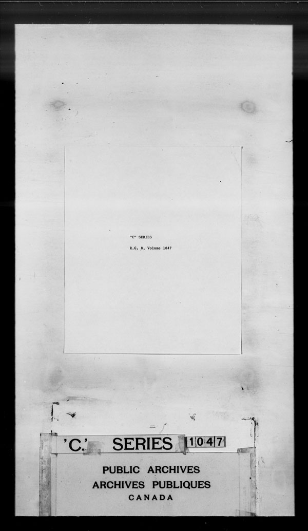 Title: British Military and Naval Records (RG 8, C Series) - DOCUMENTS - Mikan Number: 105012 - Microform: c-3367