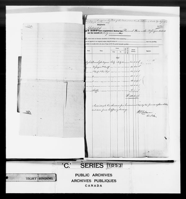 Title: British Military and Naval Records (RG 8, C Series) - DOCUMENTS - Mikan Number: 105012 - Microform: c-3367