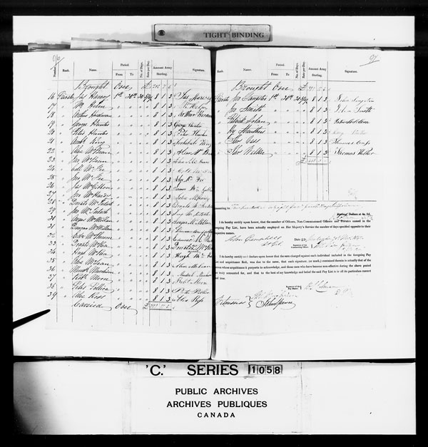 Title: British Military and Naval Records (RG 8, C Series) - DOCUMENTS - Mikan Number: 105012 - Microform: c-3368