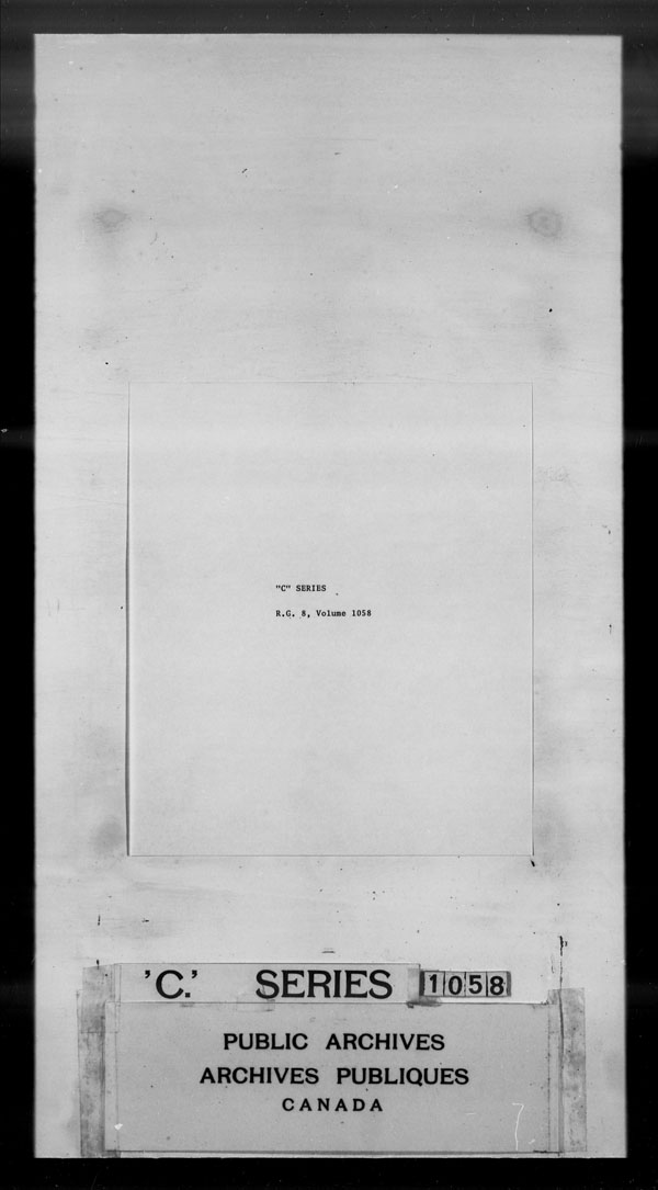 Title: British Military and Naval Records (RG 8, C Series) - DOCUMENTS - Mikan Number: 105012 - Microform: c-3369