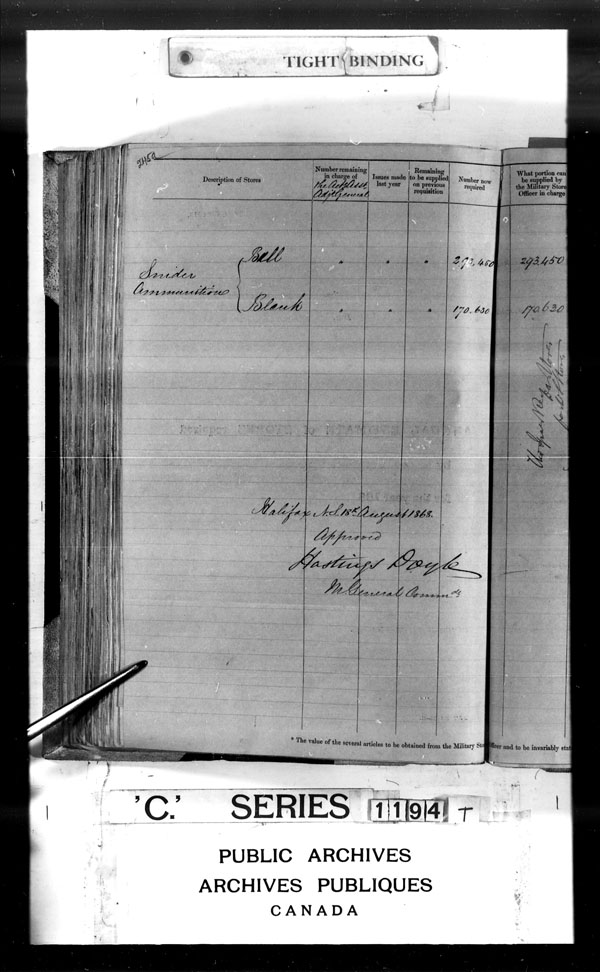 Title: British Military and Naval Records (RG 8, C Series) - DOCUMENTS - Mikan Number: 105012 - Microform: c-3512