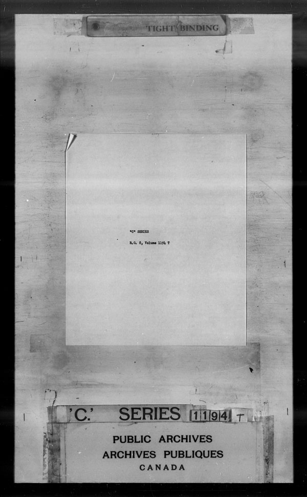 Title: British Military and Naval Records (RG 8, C Series) - DOCUMENTS - Mikan Number: 105012 - Microform: c-3513