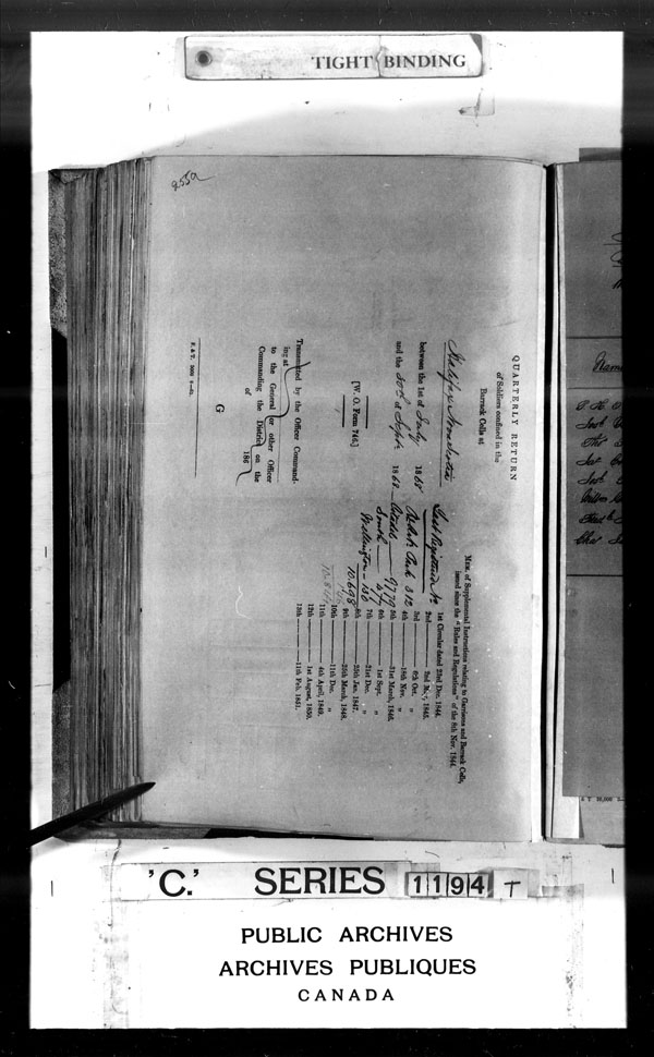 Title: British Military and Naval Records (RG 8, C Series) - DOCUMENTS - Mikan Number: 105012 - Microform: c-3513