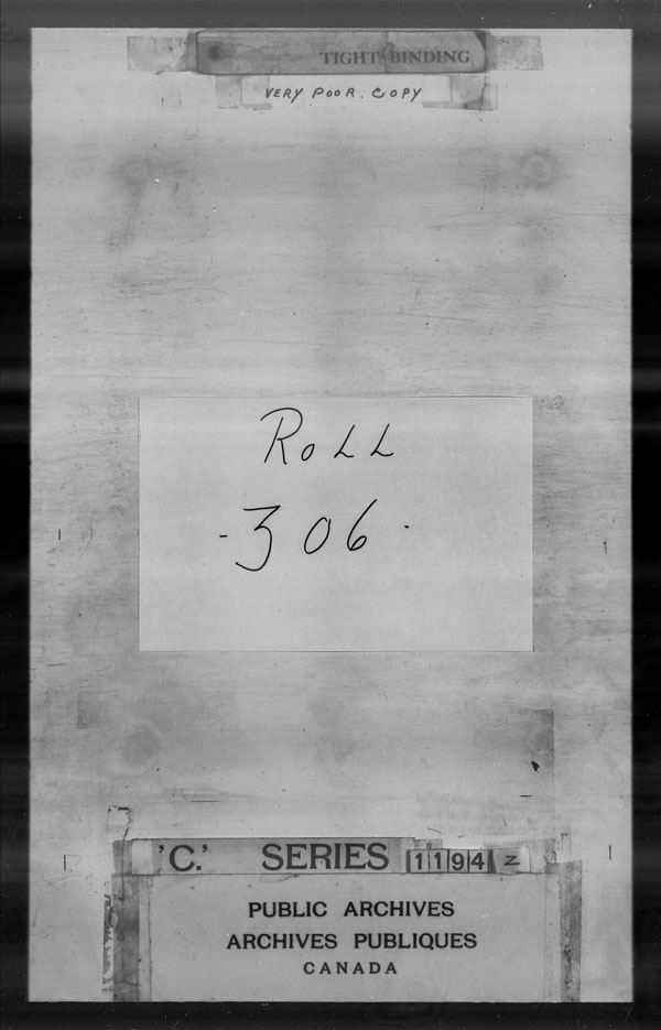 Title: British Military and Naval Records (RG 8, C Series) - DOCUMENTS - Mikan Number: 105012 - Microform: c-3515