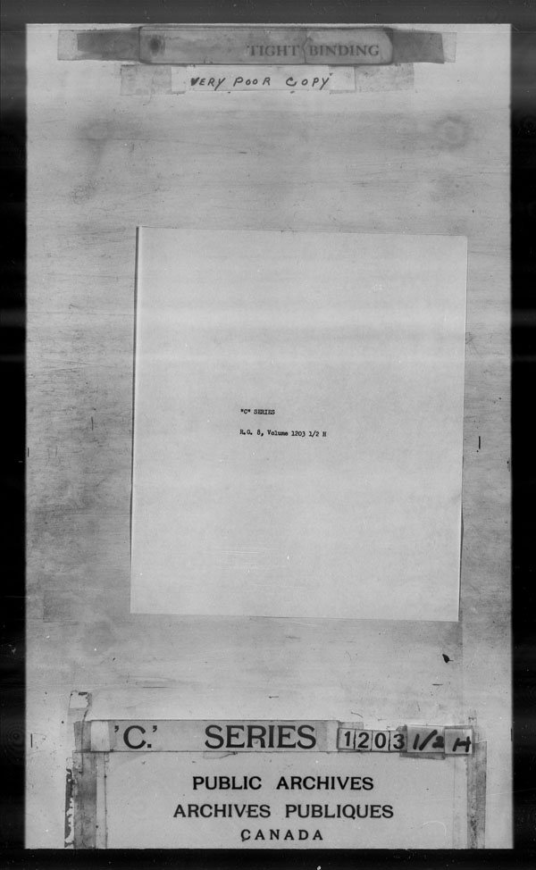 Title: British Military and Naval Records (RG 8, C Series) - DOCUMENTS - Mikan Number: 105012 - Microform: c-3521