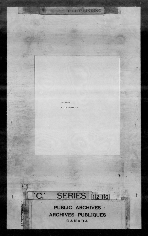 Title: British Military and Naval Records (RG 8, C Series) - DOCUMENTS - Mikan Number: 105012 - Microform: c-3524