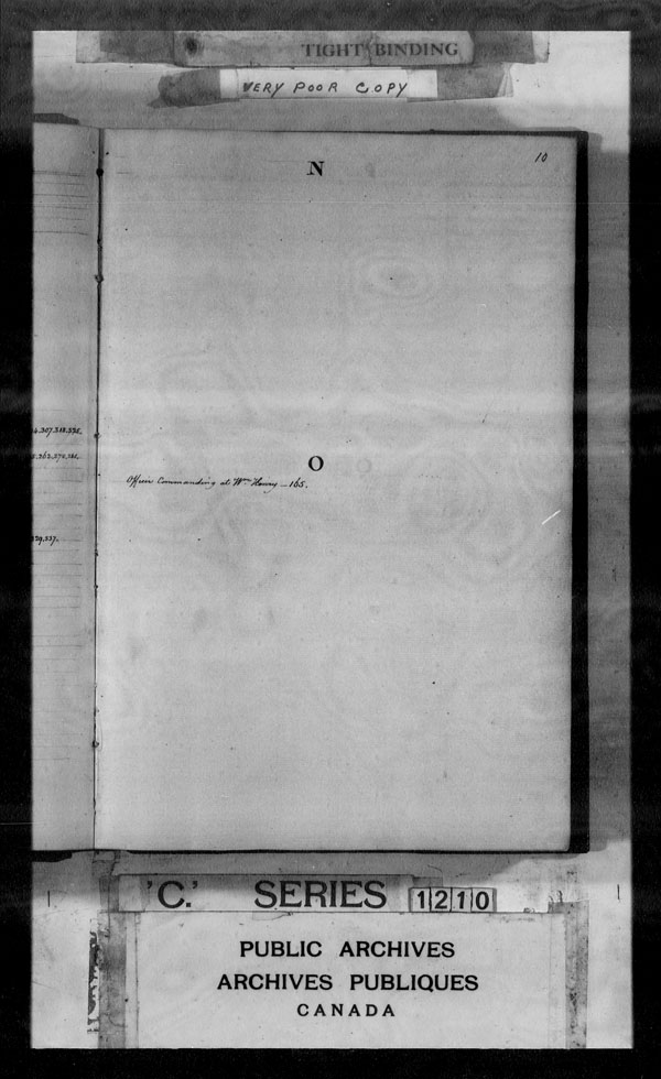 Title: British Military and Naval Records (RG 8, C Series) - DOCUMENTS - Mikan Number: 105012 - Microform: c-3524