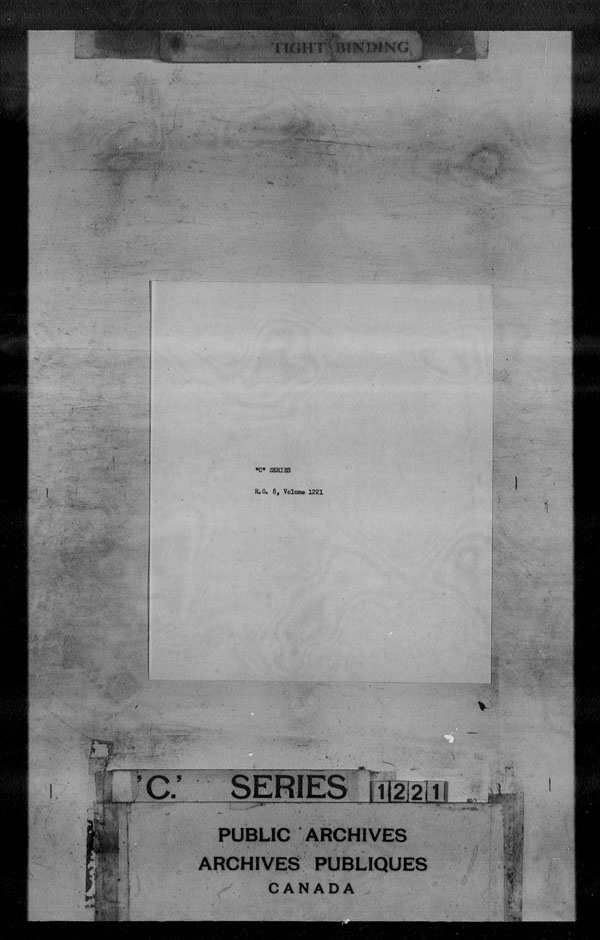 Title: British Military and Naval Records (RG 8, C Series) - DOCUMENTS - Mikan Number: 105012 - Microform: c-3527