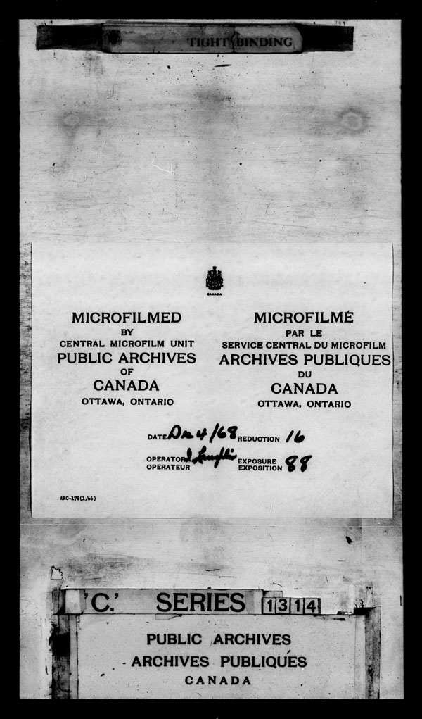 Title: British Military and Naval Records (RG 8, C Series) - DOCUMENTS - Mikan Number: 105012 - Microform: c-3546