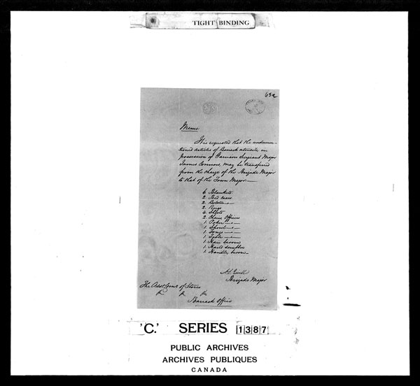 Title: British Military and Naval Records (RG 8, C Series) - DOCUMENTS - Mikan Number: 105012 - Microform: c-3712