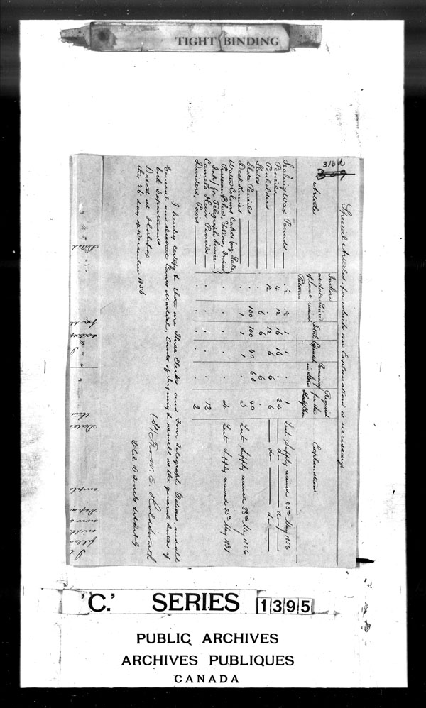 Title: British Military and Naval Records (RG 8, C Series) - DOCUMENTS - Mikan Number: 105012 - Microform: c-3714