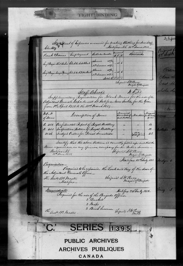 Title: British Military and Naval Records (RG 8, C Series) - DOCUMENTS - Mikan Number: 105012 - Microform: c-3715