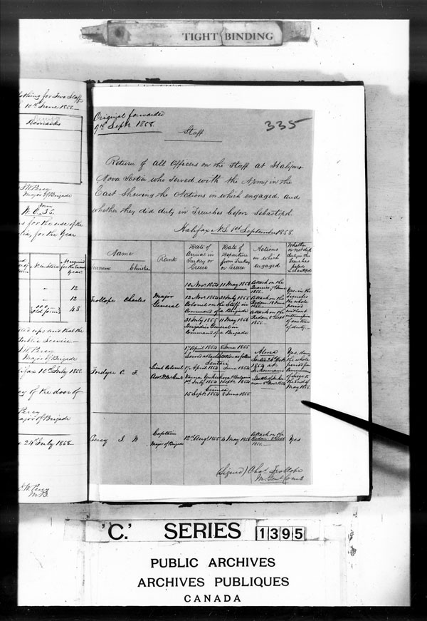 Title: British Military and Naval Records (RG 8, C Series) - DOCUMENTS - Mikan Number: 105012 - Microform: c-3715