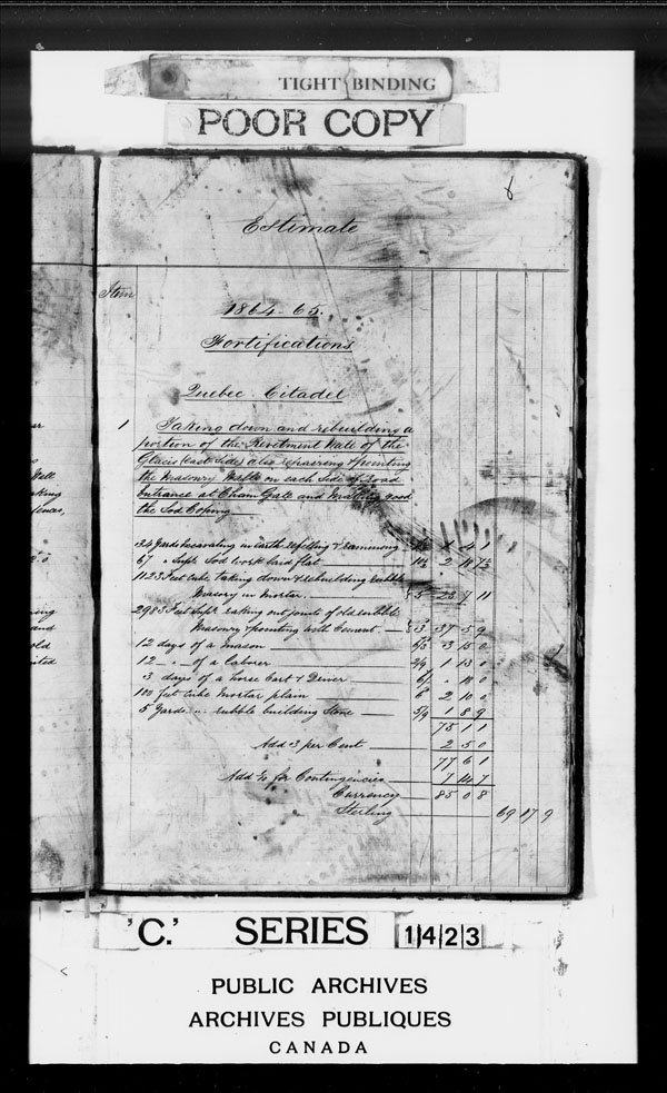 Title: British Military and Naval Records (RG 8, C Series) - DOCUMENTS - Mikan Number: 105012 - Microform: c-3722