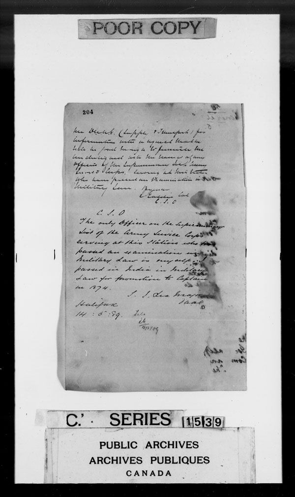 Title: British Military and Naval Records (RG 8, C Series) - DOCUMENTS - Mikan Number: 105012 - Microform: c-3811