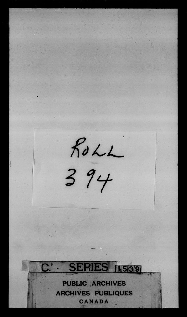 Title: British Military and Naval Records (RG 8, C Series) - DOCUMENTS - Mikan Number: 105012 - Microform: c-3812