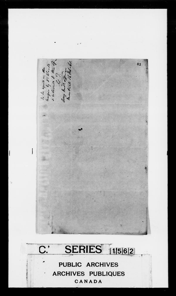 Title: British Military and Naval Records (RG 8, C Series) - DOCUMENTS - Mikan Number: 105012 - Microform: c-3817