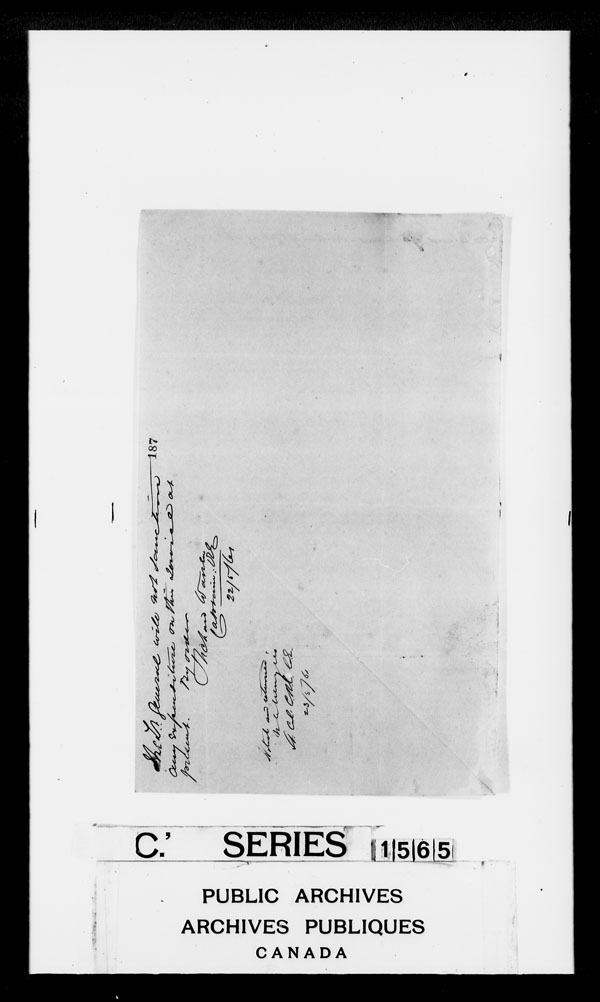 Title: British Military and Naval Records (RG 8, C Series) - DOCUMENTS - Mikan Number: 105012 - Microform: c-3818