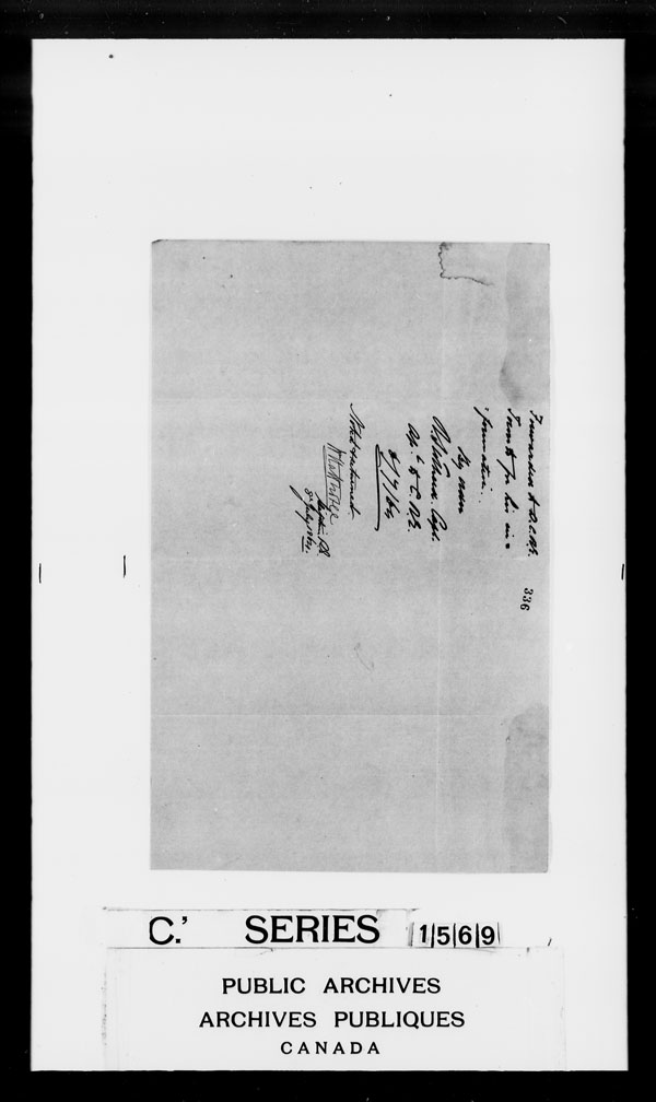 Title: British Military and Naval Records (RG 8, C Series) - DOCUMENTS - Mikan Number: 105012 - Microform: c-3819