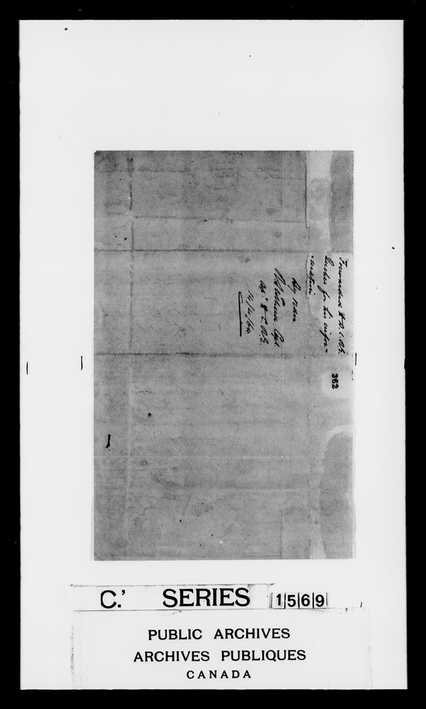 Title: British Military and Naval Records (RG 8, C Series) - DOCUMENTS - Mikan Number: 105012 - Microform: c-3820
