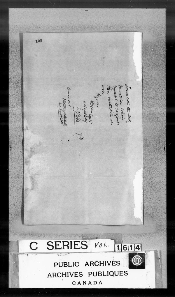 Title: British Military and Naval Records (RG 8, C Series) - DOCUMENTS - Mikan Number: 105012 - Microform: c-3831