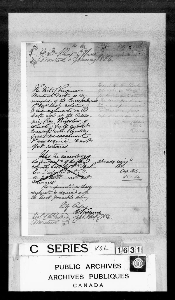 Title: British Military and Naval Records (RG 8, C Series) - DOCUMENTS - Mikan Number: 105012 - Microform: c-3837