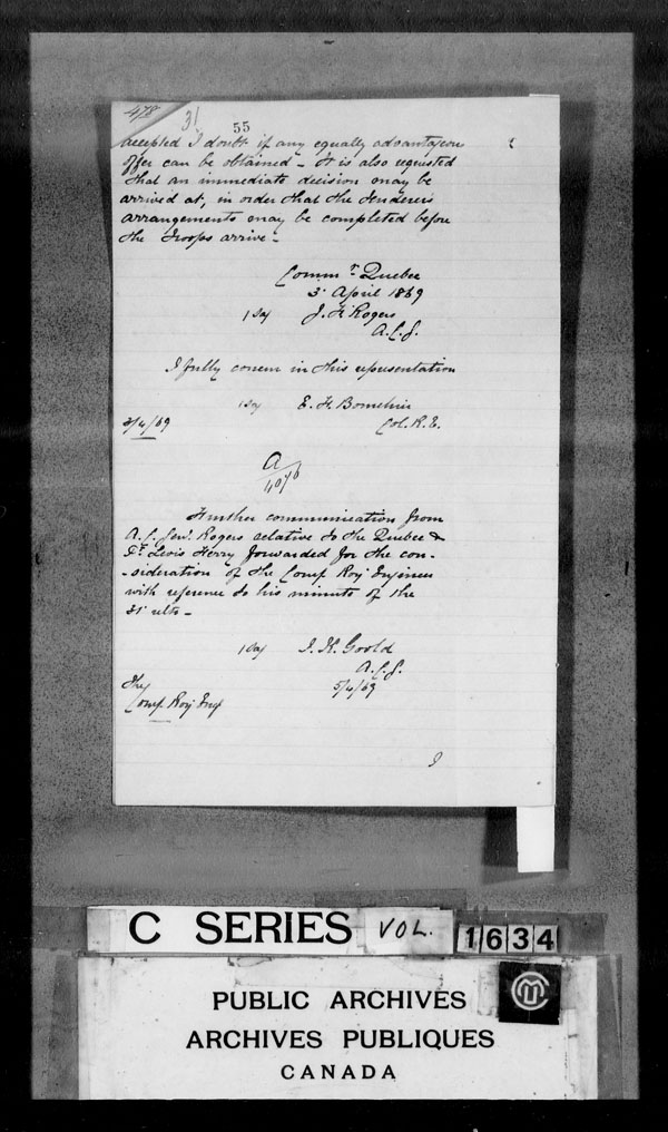 Title: British Military and Naval Records (RG 8, C Series) - DOCUMENTS - Mikan Number: 105012 - Microform: c-3837