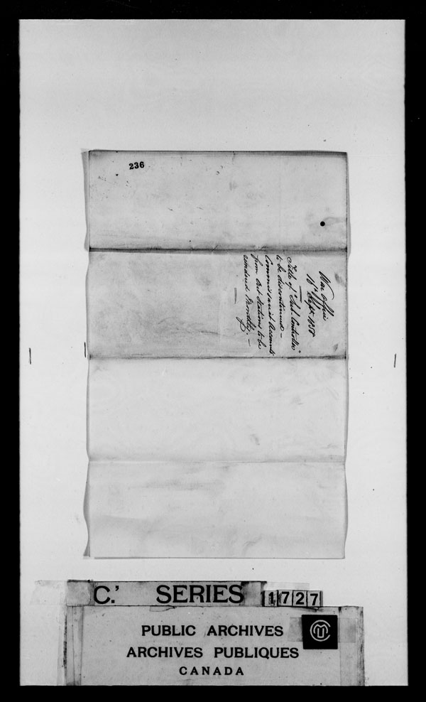 Title: British Military and Naval Records (RG 8, C Series) - DOCUMENTS - Mikan Number: 105012 - Microform: c-3843