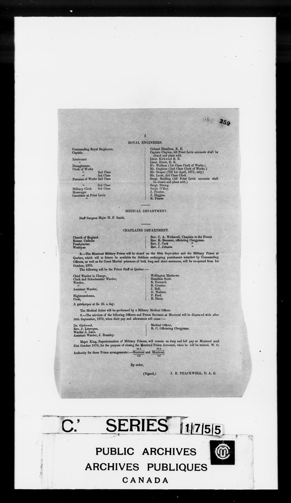 Title: British Military and Naval Records (RG 8, C Series) - DOCUMENTS - Mikan Number: 105012 - Microform: c-3850