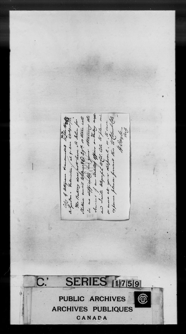 Title: British Military and Naval Records (RG 8, C Series) - DOCUMENTS - Mikan Number: 105012 - Microform: c-3853