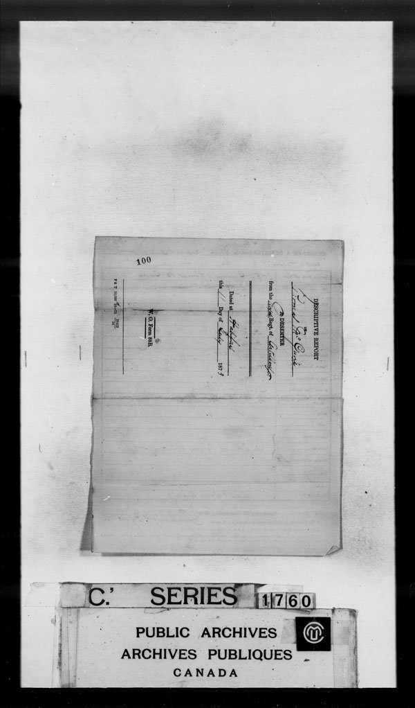 Title: British Military and Naval Records (RG 8, C Series) - DOCUMENTS - Mikan Number: 105012 - Microform: c-3853