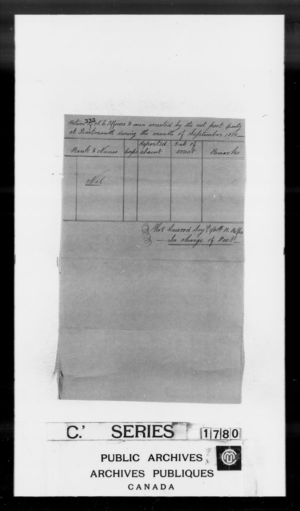 Title: British Military and Naval Records (RG 8, C Series) - DOCUMENTS - Mikan Number: 105012 - Microform: c-3861