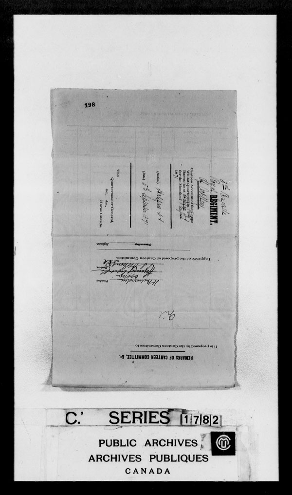 Title: British Military and Naval Records (RG 8, C Series) - DOCUMENTS - Mikan Number: 105012 - Microform: c-3862