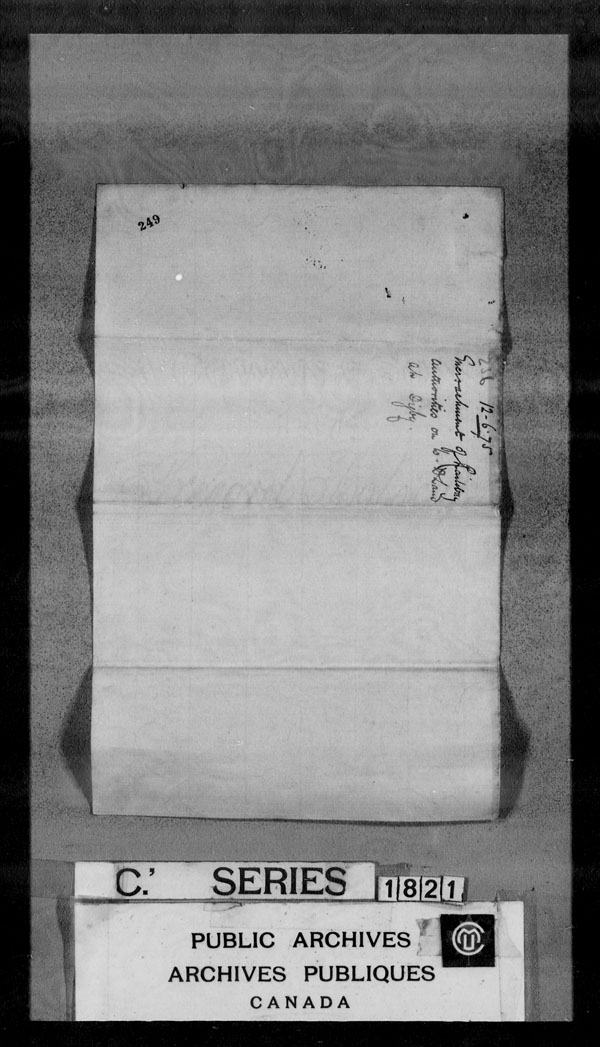 Title: British Military and Naval Records (RG 8, C Series) - DOCUMENTS - Mikan Number: 105012 - Microform: c-3868