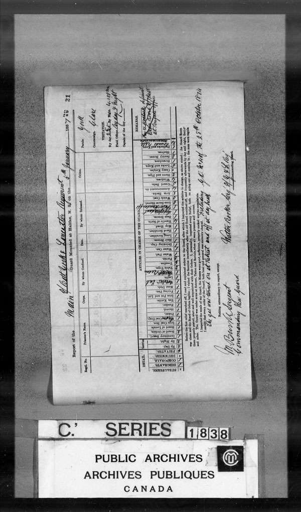 Title: British Military and Naval Records (RG 8, C Series) - DOCUMENTS - Mikan Number: 105012 - Microform: c-3871