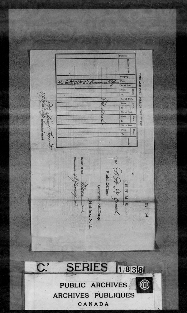 Title: British Military and Naval Records (RG 8, C Series) - DOCUMENTS - Mikan Number: 105012 - Microform: c-3872