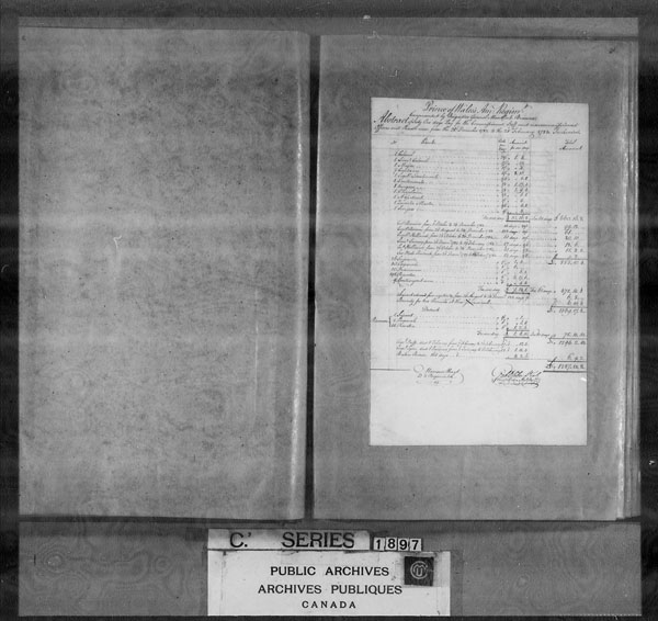 Title: British Military and Naval Records (RG 8, C Series) - DOCUMENTS - Mikan Number: 105012 - Microform: c-4222